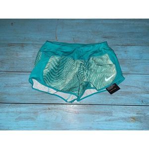 New Womens XL Nike Dry Crew Printed Running Shorts 855187 311